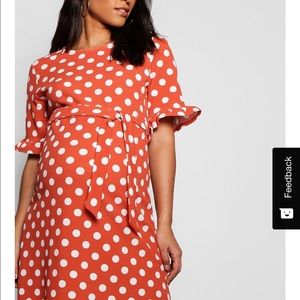 Boohoo Polka Dot maternity and non-maternity dress